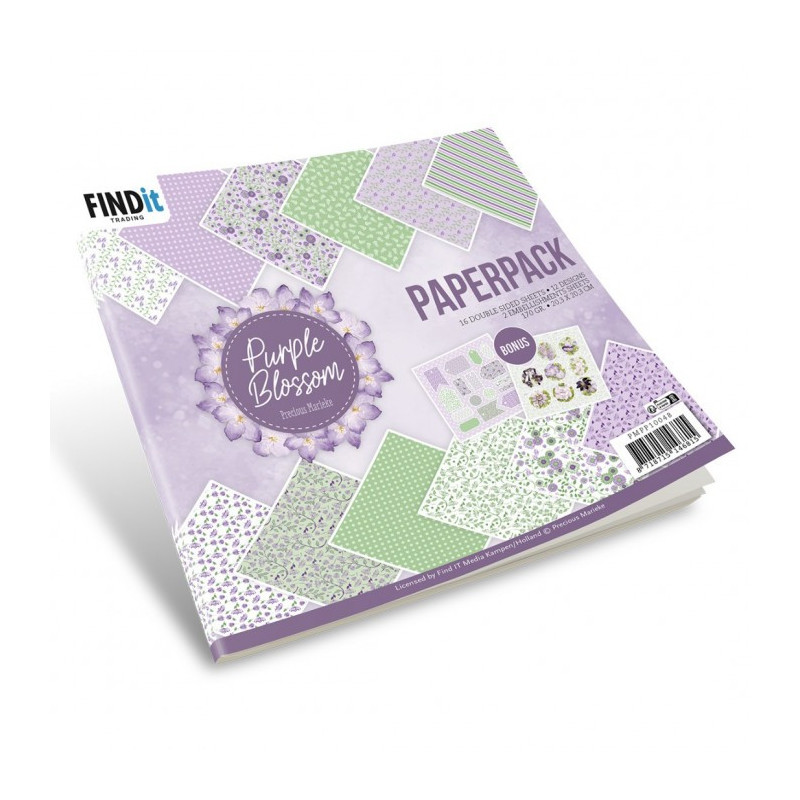 Precious Marieke - Papirblok - Purple Blossom - PMPP10048