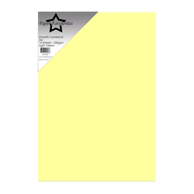 Paper Favourites - Smooth Cardstock A4 - Light Yellow - PFSS702