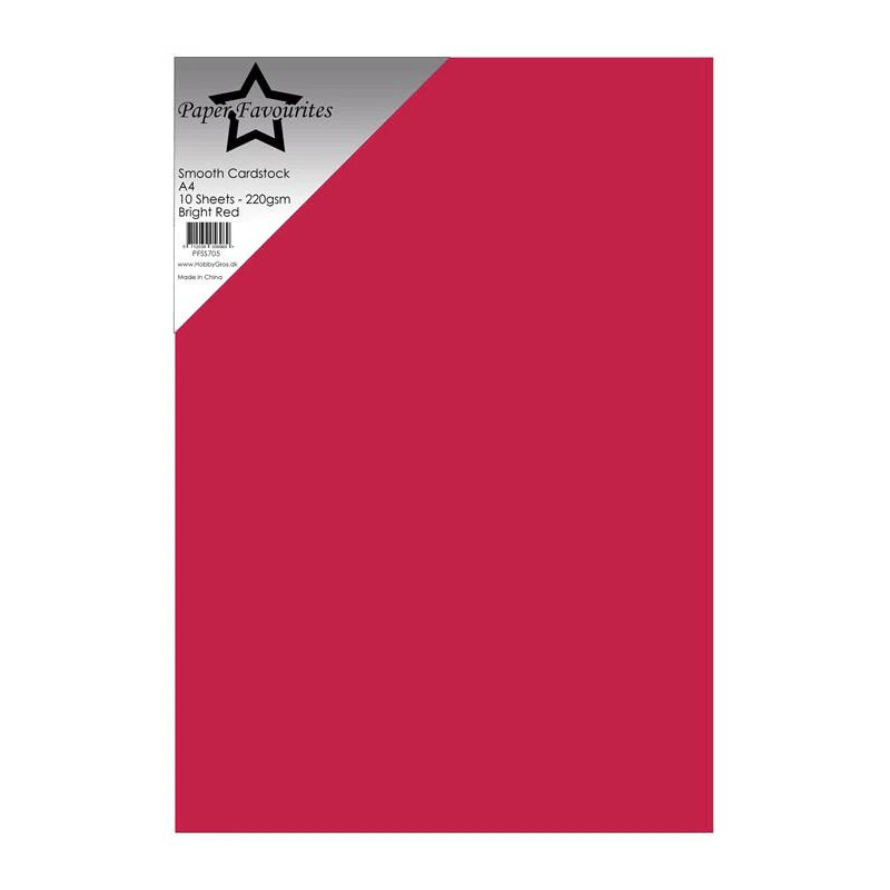 Paper Favourites - Smooth Cardstock A4 - Bright Red - PFSS705
