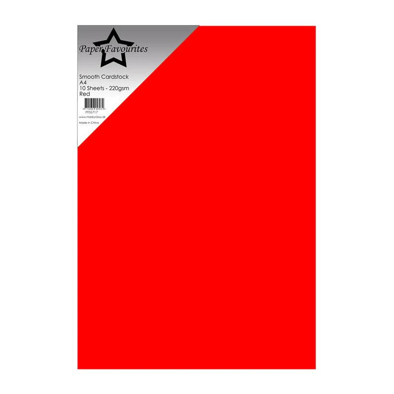Paper Favourites - Smooth Cardstock A4 - Red/Orange Red - PFSS717