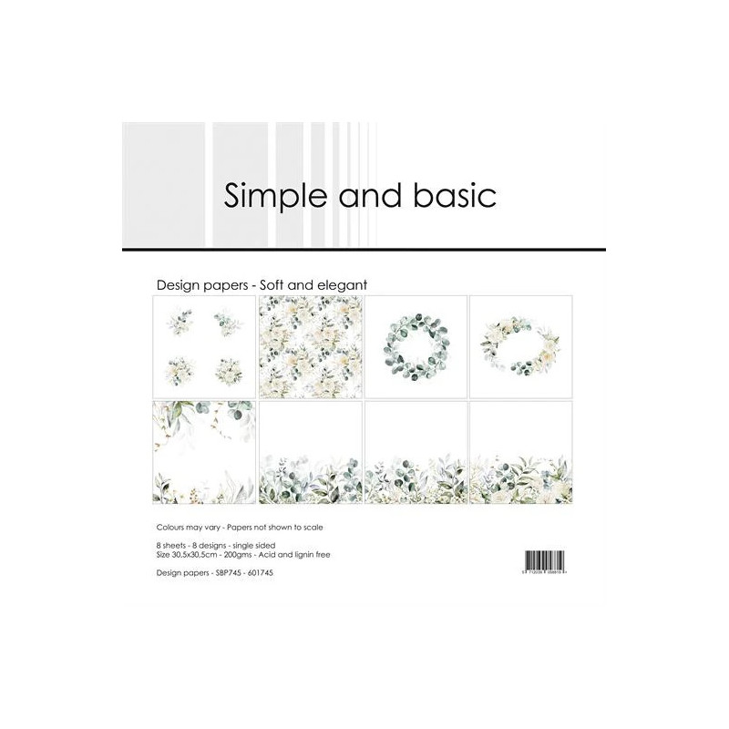 Simple And Basic - Papirpakke 30.5x30.5 - Soft And Elegant - SBP745