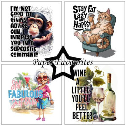 Paper Favourites - Papirpakke 15x15 - Funny Quotes 1 - PF524