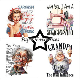 Paper Favourites - Papirpakke 15x15 - Funny Quotes 2 - PF525