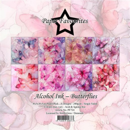 Paper Favourites - Papirpakke 30.5x30.5 - Alcohol Ink Butterflies - PF724