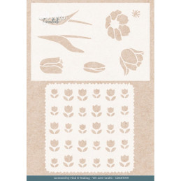 Card Deco Essentials - Stencil A5 - Tulips