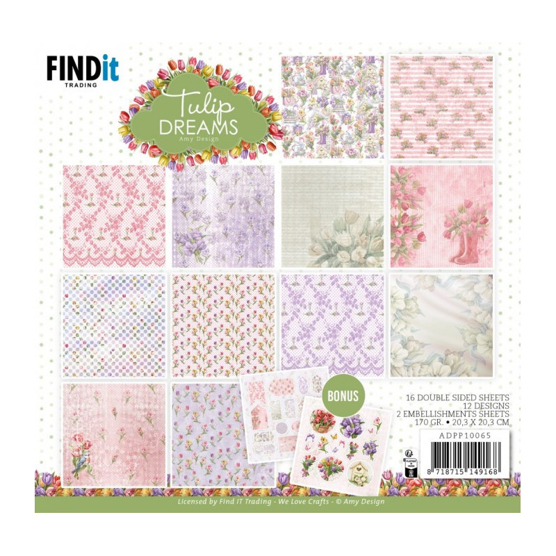 Amy Design - Papirblok - Tulip Dreams - ADPP10065