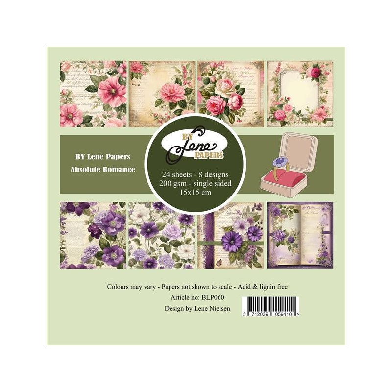 By Lene - Papirpakke 15x15 - Absolute Romance - BLP060