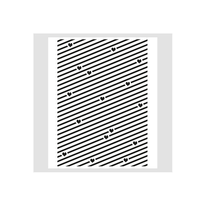 Design5 - Stencil - Hjerte Striber - D500065S