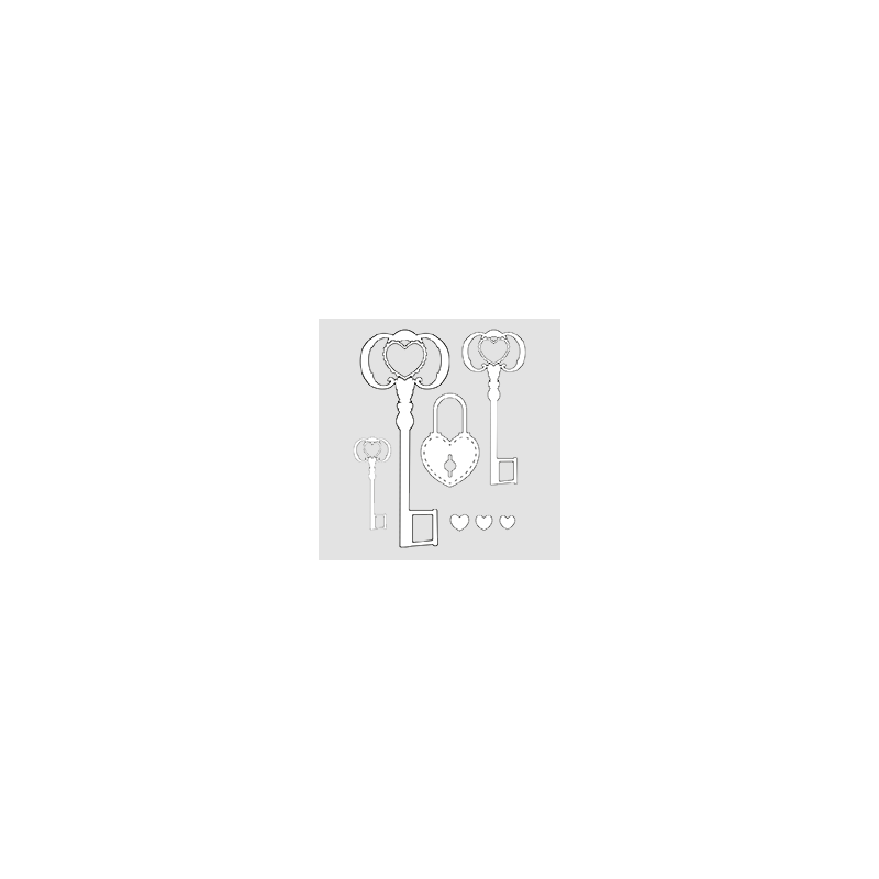 Design5 - Hjertenøgler + Lås - D500254D