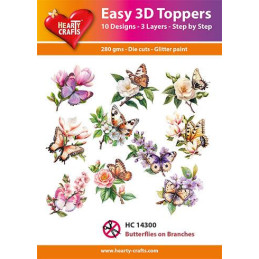 Easy 3D Toppers - Butterflies On Branches