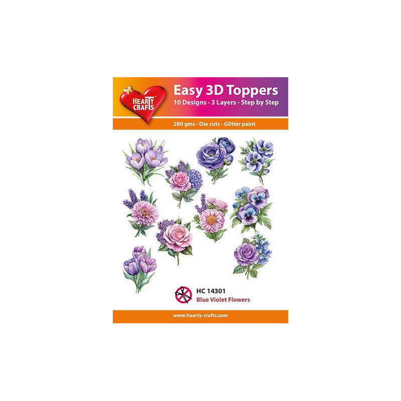 Easy 3D Toppers - Blue Violet Flowers
