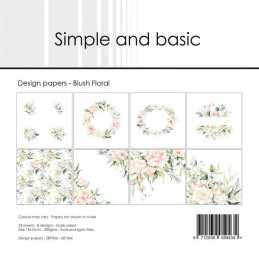 Simple And Basic - Papirpakke 15x15 - Blush Floral - SBP546