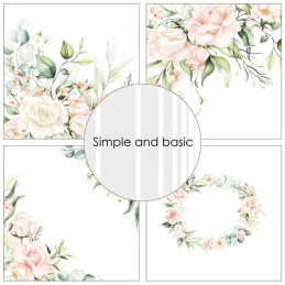 Simple And Basic - Papirpakke 15x15 - Blush Floral - SBP546