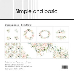Simple And Basic - Papirpakke 30.5x30.5 - Blush Floral - SBP746