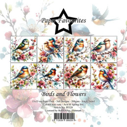 Paper Favourites - Papirpakke 15x15 - Birds And Flowers - PF528