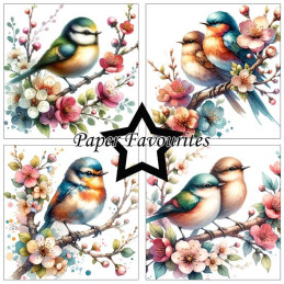 Paper Favourites - Papirpakke 15x15 - Birds And Flowers - PF528