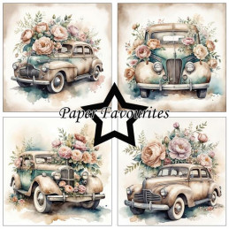 Paper Favourites - Papirpakke 15x15 - Vintage Car - PF531