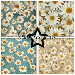 Paper Favourites - Papirpakke 30.5x30.5 - Vintage Daisies - PF729