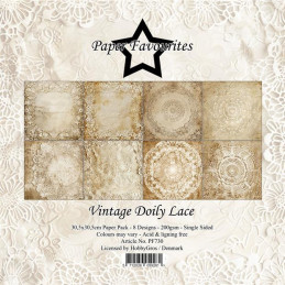 Paper Favourites - Papirpakke 30.5x30.5 - Vintage Doily Lace - PF730