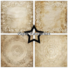 Paper Favourites - Papirpakke 30.5x30.5 - Vintage Doily Lace - PF730