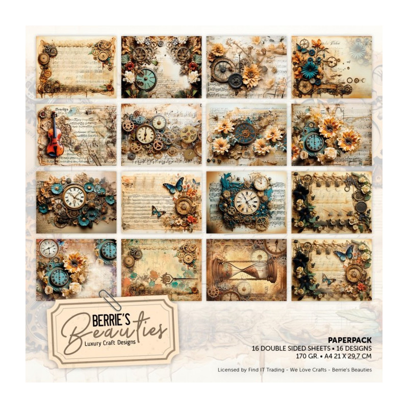 Berries Beauties - Papirpakke A4 - Steam Punk - BBPPA410013