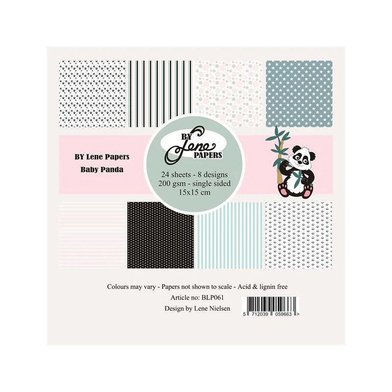 By Lene - Papirpakke 15x15 - Baby Panda - BLP061