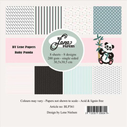 By Lene - Papirpakke 30x30 - Baby Panda - BLP361