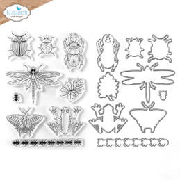 Elizabeth Craft Designs - Stamp And Die Set - Everyday Elements - Beetles And Bugs