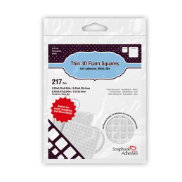 Scrapbook Adhesives - 3D Foam Squares Thin White Mix