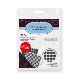 Scrapbook Adhesives - 3D Foam Squares Thin Black Mix