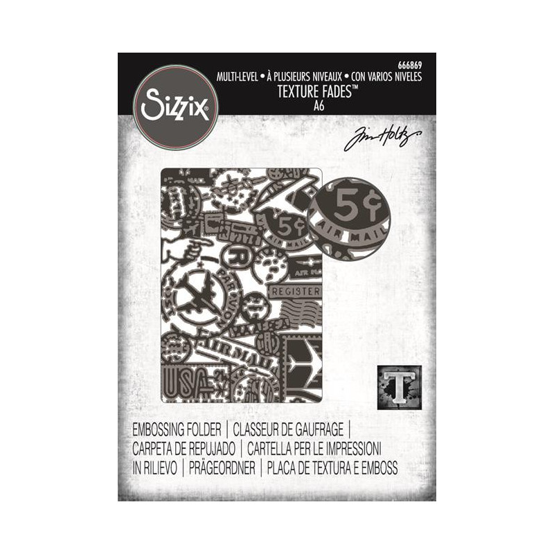 Sizzix - Tim Holtz - Embossingfolder - Vault Airmail - 666869