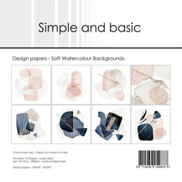 Simple And Basic - Papirpakke 15x15 - Soft Watercolour Backgrounds - SBP547