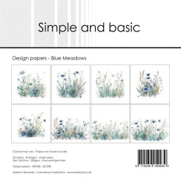 Simple And Basic - Papirpakke 15x15 - Blue Meadows - SBP548