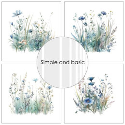 Simple And Basic - Papirpakke 15x15 - Blue Meadows - SBP548