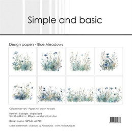 Simple And Basic - Papirpakke 30.5x30.5 - Blue Meadows - SBP748