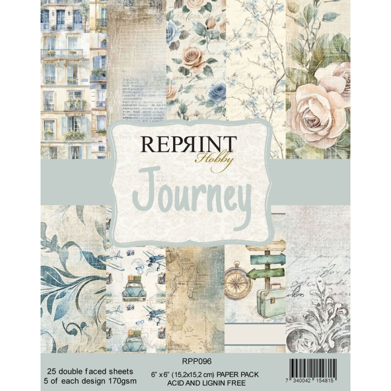 Reprint - Papirpakke 15x15 - Journey - RPP102