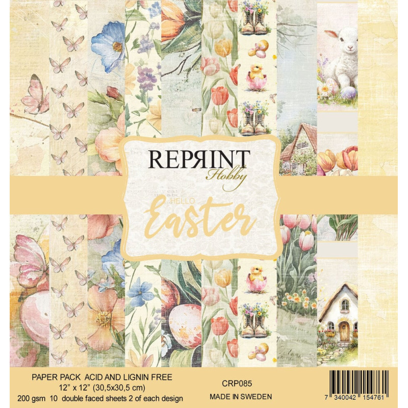 Reprint - Papirpakke 30x30 - Hello Easter - CRP085