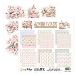 ScrapBoys - Papirblok 20x20 - Shabby Pack