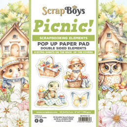 ScrapBoys - Pop Up Paper Pad - Double Sided Elements - Picnic!