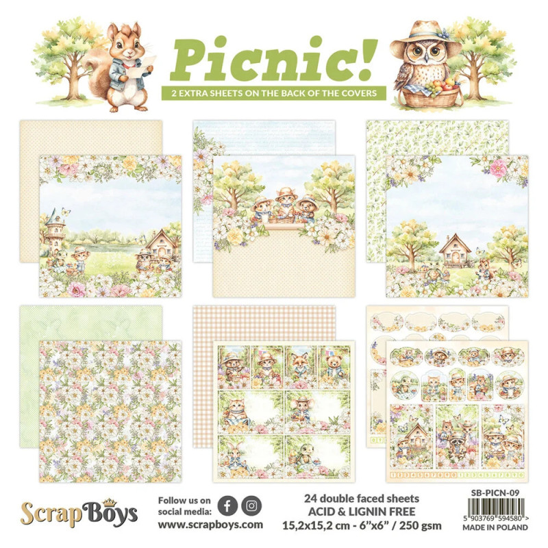 ScrapBoys - Papirblok 15x15 - Picnic!
