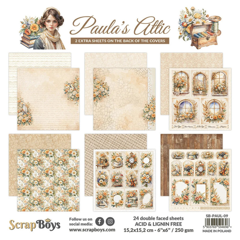 ScrapBoys - Papirblok 15x15 - Paula's Attic