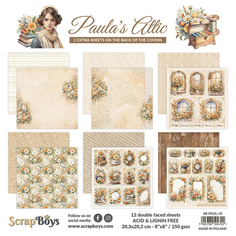 ScrapBoys - Papirblok 20x20 - Paula's Attic