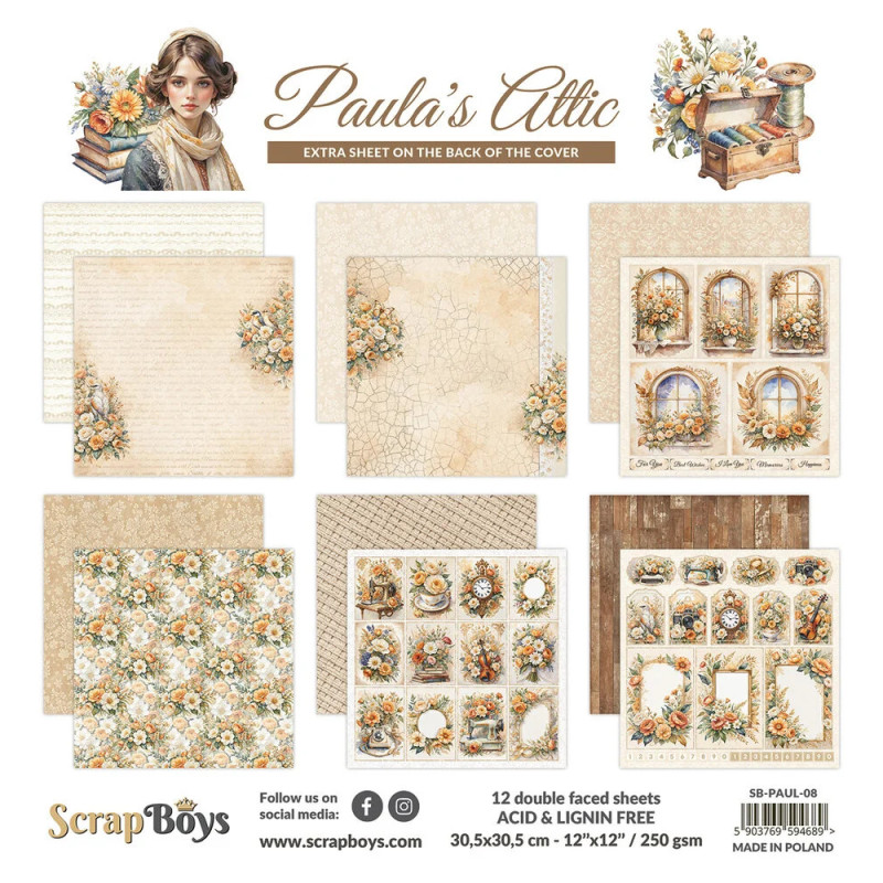 ScrapBoys - Papirblok 30x30 - Paula's Attic