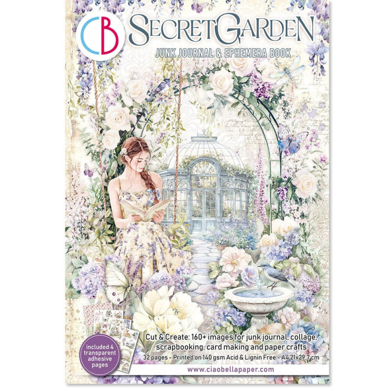 Ciao Bella - Junk Journal Ephemera Book A4 - Secret Garden