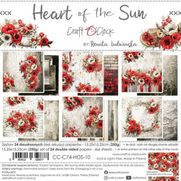 Craft O'Clock - Papirpakke 15x15 - Hearts Of The Sun