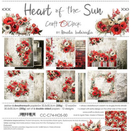 Craft O'Clock - Papirpakke 30x30 - Hearts Of The Sun