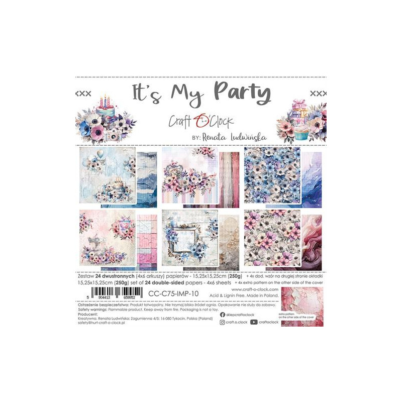 Craft O'Clock - Papirpakke 15x15 - It's My Party