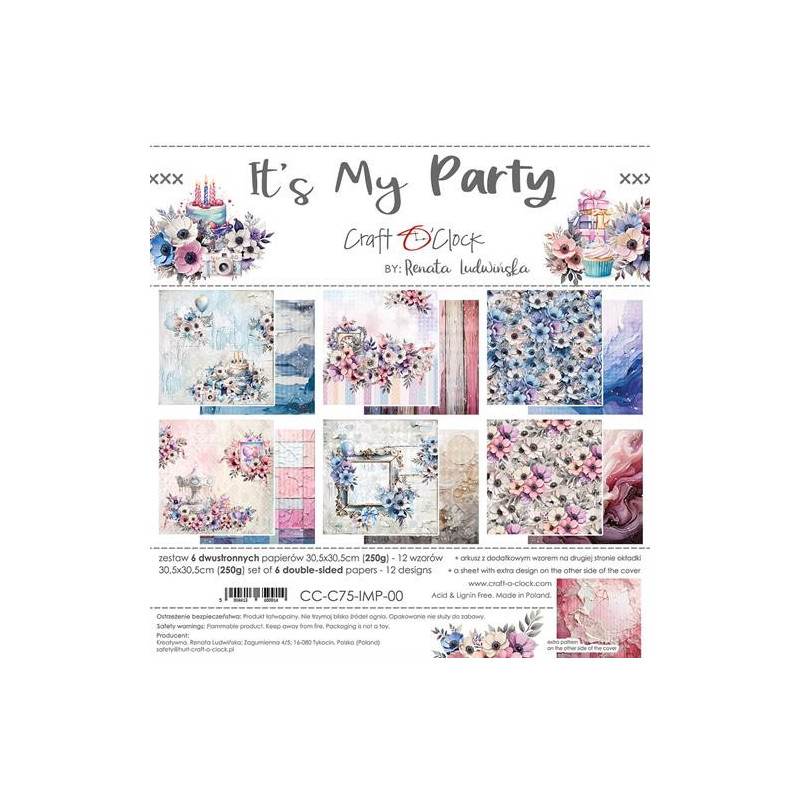 Craft O'Clock - Papirpakke 30x30 - It's My Party