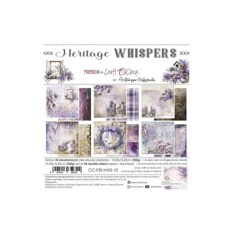Craft O'Clock - Papirpakke 15x15 - Heritage Whispers