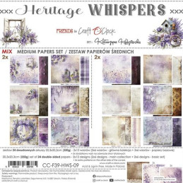 Craft O'Clock - Papirpakke 20x20 - Heritage Whispers - Mix